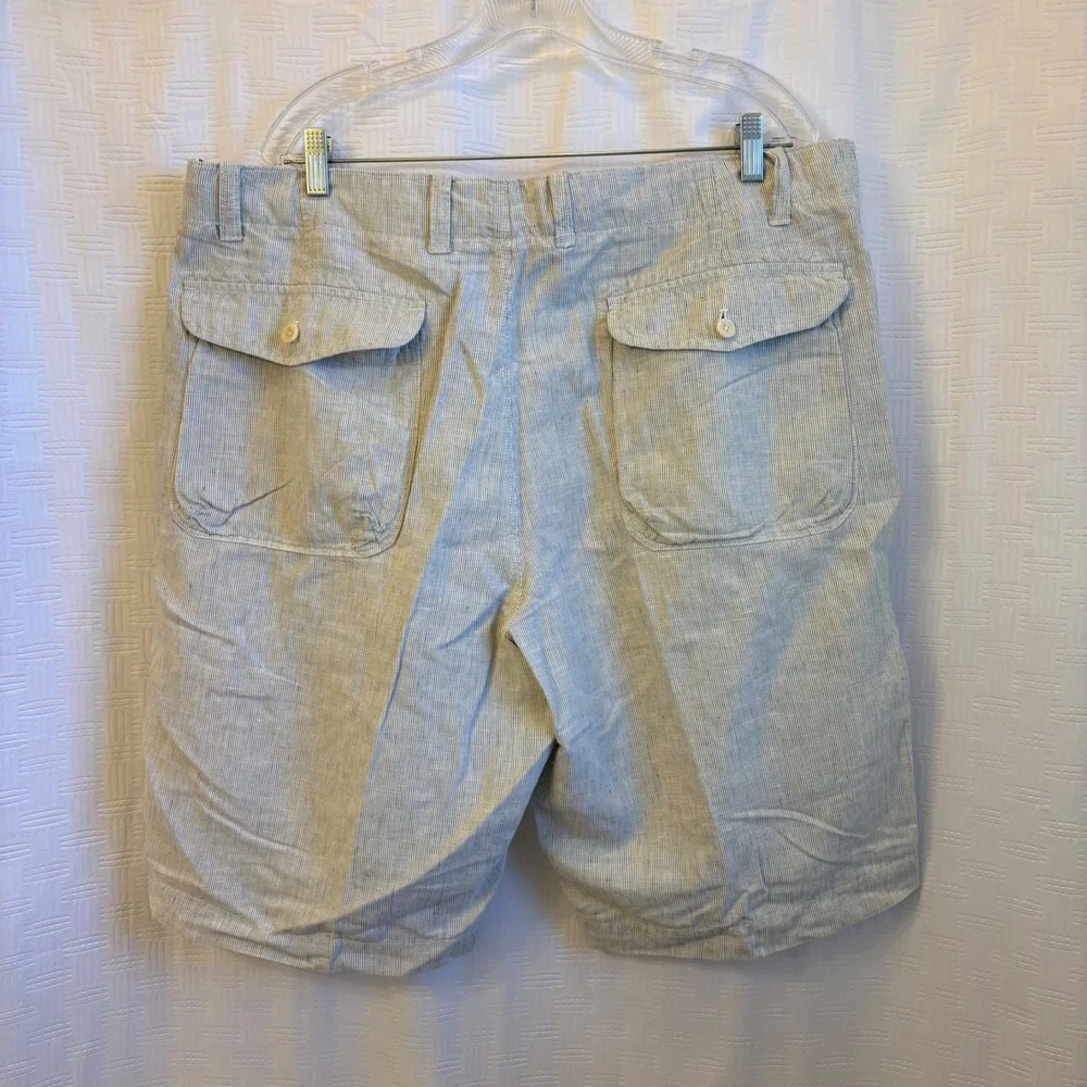 Banana Republic Mens‎ 40 Blue White Striped Linen Cotton 11